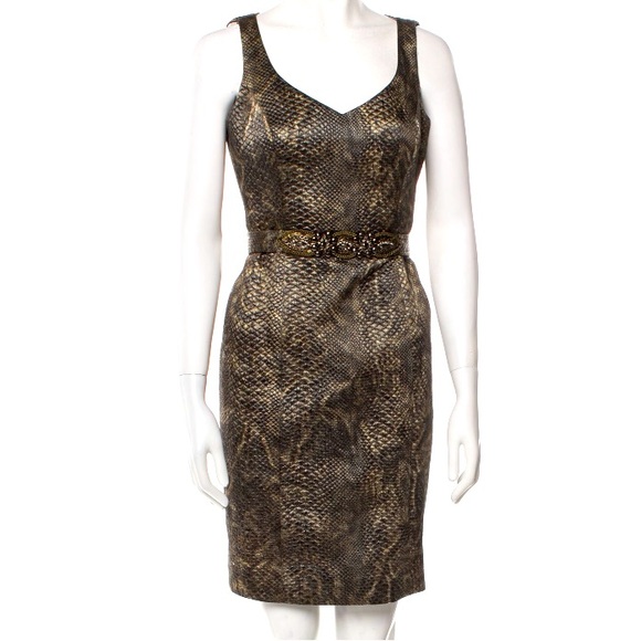 Snake print embossed and embellished Teri Jon Dress - New with tags, size 4 Snake print embossed and embellished Teri Jon Dress - New with tags, size 4